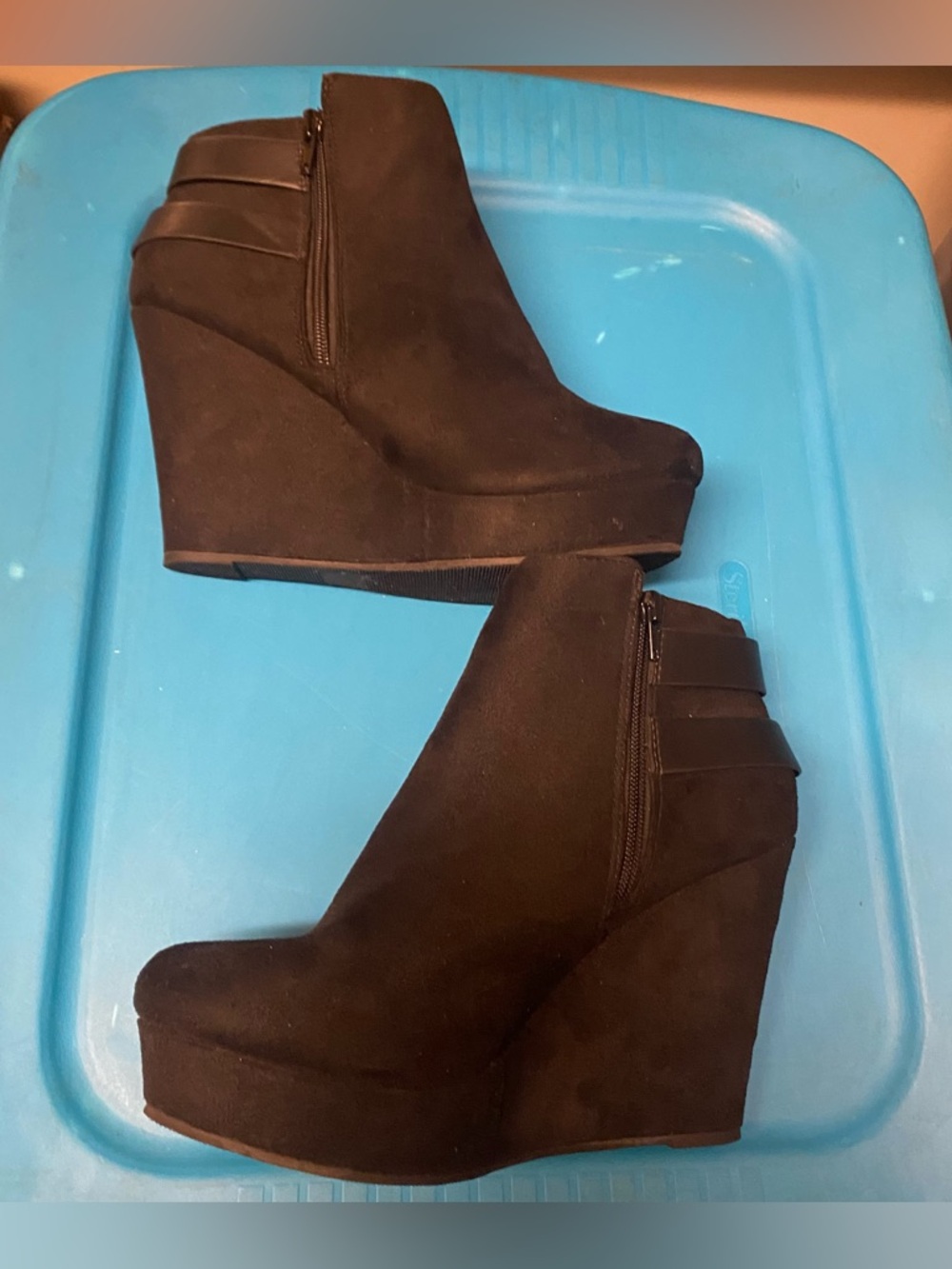 Soda Size 6.5 Womens Ankle Boots Booties Black Faux Suede 4” Heel Goth Party